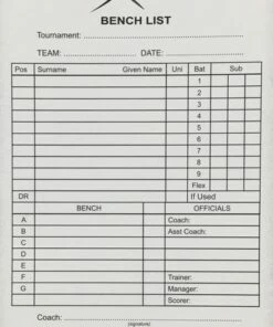 Best Sale 👏 Softball NSW Bench List/Line Up Book 🎉