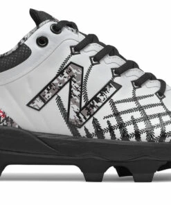Best Pirce 🌟 New Balance PL4040C5 TPU Moulded Cleats Pedroia White with Black Camo 🥰